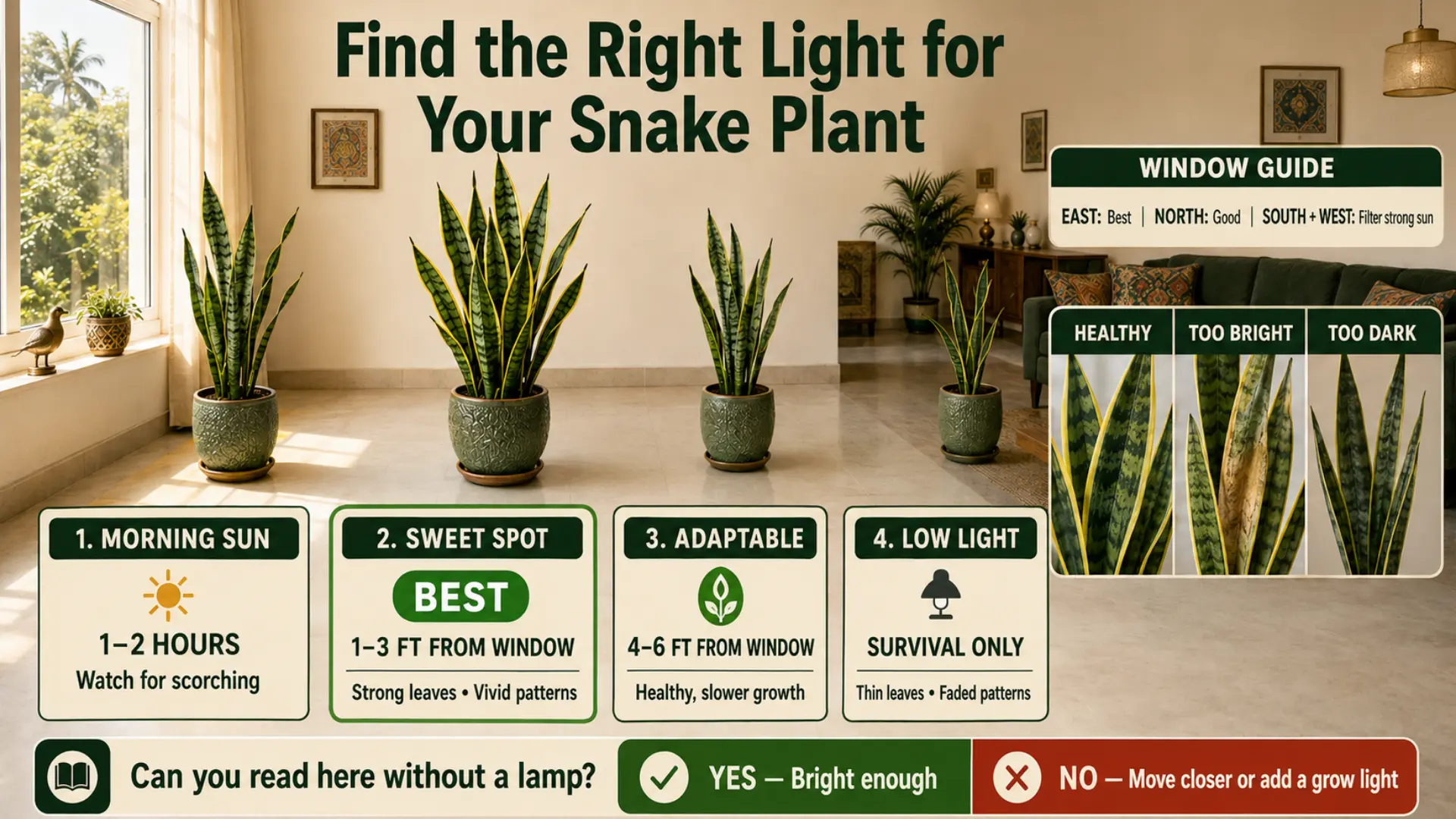 Snake Plant Light Guide